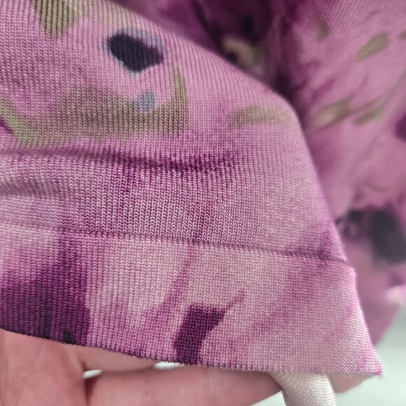 Jones New York Purple Floral Rayon/Nylon/Spandex Short Sleeved Shirt 3x - Picture 5 of 8